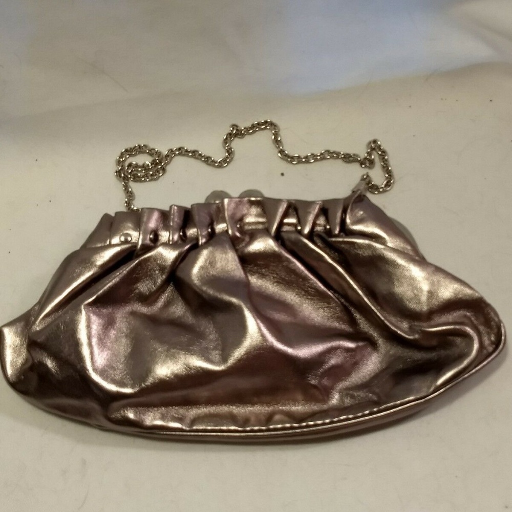 Aldo Silver Clutch Purse With Chain Handle